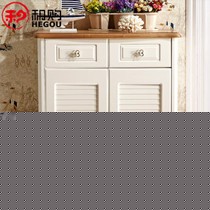 和购家具地中海田园双开门鞋柜,百叶窗造型茉莉花白,型号: 163