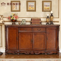 雅居格美式乡村雕花实木鞋柜,经典超大存储4门鞋架,型号: C3115