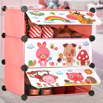 玄关防尘不锈钢塑料鞋架,折美居多层彩色鞋盒,宜家创意卡通系列鞋柜