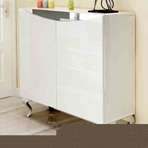 现代简约白色钢琴烤漆鞋柜,品格多功能不锈钢餐边柜,型号:S301