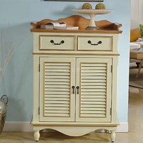 优梵艺术美式乡村鞋柜,双门储物柜,型号: Y02G0002百叶门玄关柜