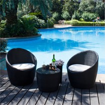 OIAHOUSE欧式深棕色休闲椅,纯手工编织户外藤椅组合,SR00001