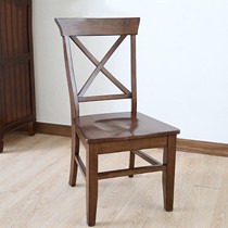 颐和橡胶木美式乡村休闲椅,实木复古休闲椅餐厅可用餐椅,货号y01