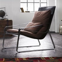 现代时尚休闲椅,咖啡色绒布单人椅,如恩人体工学懒人椅BF801