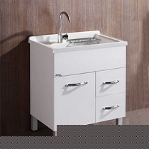 TS-712系列亚克力白色落地式洗衣柜,隆利杰现代简约环保洗衣池