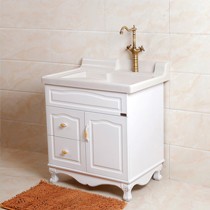 家仕堂单门双抽实木洗衣柜,石英石台面落地式洗衣柜,型号: JST-7088