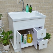 卡布拉丁特级高温陶瓷洗衣池,抗污抑菌欧式洗衣柜,带搓衣板洗衣柜