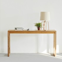 铮舍现代极简纯实木平头玄关台,多功能榆木纹整装玄关柜,型号: ZS-2013T-CT