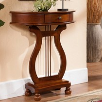 鹏叶美式乡村玄关柜,橡胶木门厅装饰柜,0829型箱框结构玄关柜