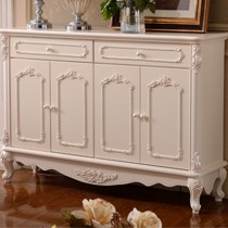 木青扬雕花实木玄关柜,简约欧式门厅柜,环保烤漆四门柜706