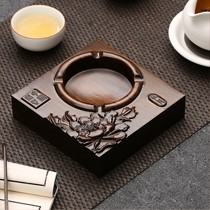 雅轩斋黑檀木烟灰缸,中国风木质雕刻烟缸,客厅烟灰缸复古正方形结构