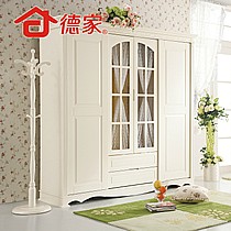 德家品牌韩式吊滑移门衣柜,天然松木衣橱,健康环保,实用与美观兼备,型号YG906-9