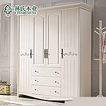 林氏木业精致仿古白衣柜,清新自然田园风格衣橱,优异品质,经久耐用,型号D5