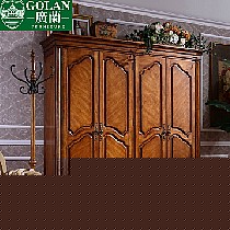 广兰品牌高档桦木衣柜,复古平拉门衣橱,古典雅致,细节保障,型号WMO0821-2