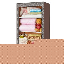 自然宜家风情帆布折叠式衣柜,米蔻mkw904印花布艺收纳柜