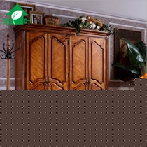 鹏叶美式乡村实木雕花衣柜,0821型号复古环保四开门卧室衣柜