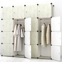 超杰DIY折叠组装衣柜,木纹韩式组合衣橱,DN3314升级加深款树脂简易衣柜