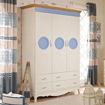 地中海三门衣橱,平开门水曲柳实木衣柜,菲艺轩超大储物柜909