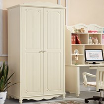 韩式田园两门衣柜,鹏景雅居平开门衣橱象牙白烤漆工艺,型号: X212