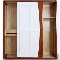 白色实木卧室衣柜,光明家具现代简约双门衣橱,环保平开门式WX-L72103-200A