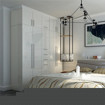 雅舍风情平开门式衣柜,YG6630板式整体大衣橱,现代简约四门烤漆衣柜