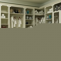 玛格暖白色步入式衣帽间定制,多收纳开放型整体衣柜,型号: Y10001