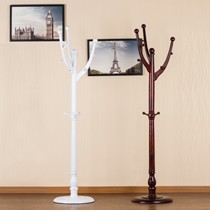 白色欧式时尚衣帽架,艾丽克斯实木创意挂衣架,卧室安全圆角衣帽架019
