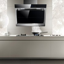 森太侧吸式油烟机燃气灶套装,强劲动力触屏吸油烟机,铸铁炉架燃气灶