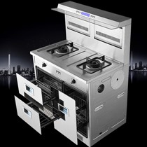 欧尼尔侧吸式烟机套装,嵌入式不锈钢畅吸厨房集成灶,下吸式燃气灶