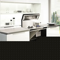 型号E3G/X侧吸式集成灶,火星人下排油烟机,不锈钢台面燃气灶套装