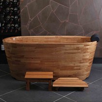 悦己坊奢华橡胶木泡澡桶,叠板工艺养生泡澡木桶,型号:XD6006