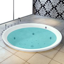 沃特玛嵌入式圆形浴缸,纯白亚克力气泡按摩浴缸,型号:YG832D