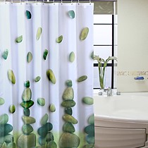 耀星品牌加厚涤纶环保浴帘,雨花石花纹的卫生间挂帘,货号YHS11