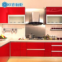 欧睿品牌高档烤漆门板整体橱柜,人造大理石台面整体橱柜,现代简约,优质生活,型号UV001