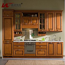 鑫诺伟天品牌一字形实木整体橱柜,古曼实木吊柜,橱柜专家,高端品质,型号WT-GM02
