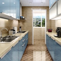 上海福佑现代风情酒红整体橱柜,石英石多功能整体橱柜,型号:国产微晶