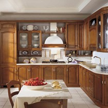 金凯越复古风情实木玻璃欧美时尚典雅环保整体橱柜 型号:GK61