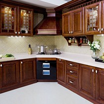 鑫诺伟天,复古中式实木整体橱柜,典雅红橡木柜,型号: WT-HX02