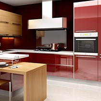 福佑亚克力整体橱柜,L型3米长橱柜,型号世界杯专供款