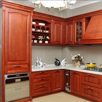 逸家美派6199美式整体橱柜,多层实木柜体防虫防水厨房柜,橡木门板橱柜套装