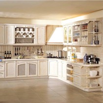 克克定制L型奢华欧式整体厨柜 ,进口水曲柳全实木打造厨房精品橱柜