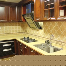 金凯越进口缅甸桦木美式整体橱柜,复古经典造型防潮耐用厨柜,货号GK60