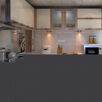 欧派T字形整体橱柜可定做,型号:OP12-L045人造石台面厨房柜,现代简约多功能橱柜