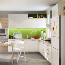 现代简约风格整体橱柜,志邦L型橱柜,石英石定制橱柜