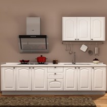 伊丽莎白简欧风格橱柜,一字形防潮金牌橱柜,无毒环保吸塑板整体橱柜