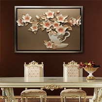 个性立体浮雕餐厅装饰画,福雕家饰彩绘树脂装饰画,货号: K57001A