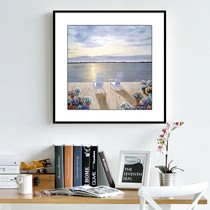 地中海装饰画环保ps材质外框,必升辉高光相纸喷绘风景餐厅挂画,货号: BSH-Y28