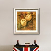 传奇家居现代中式装饰画,高清喷绘平面有框挂画,植物花卉单联画