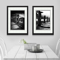 传奇家居现代餐厅装饰画,静物风景有框挂画,高清防潮简约二联画