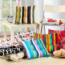 幸福密码品牌透气帆布学生坐垫,现代混纺条纹垫子,型号40*40cm